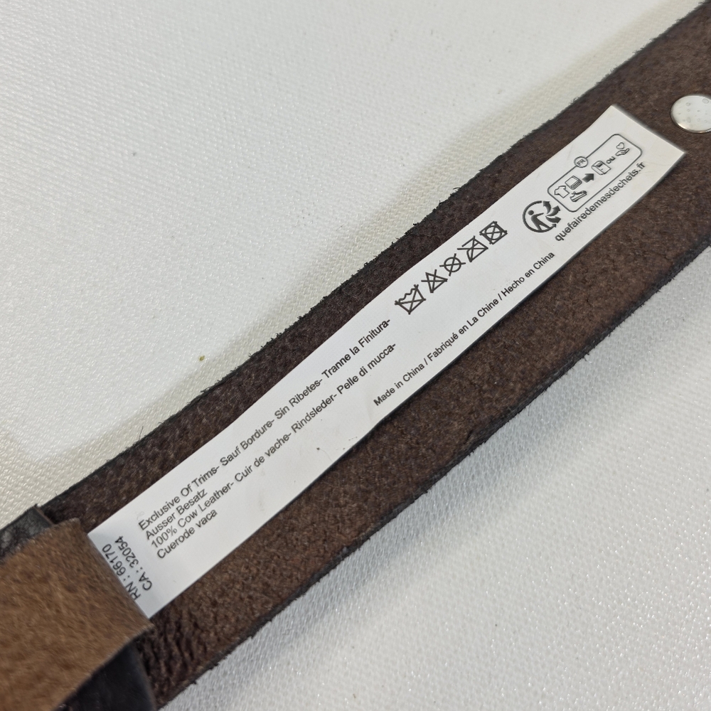 Free People Rhodes Stud Belt Brown Silver Studs Size M/L NWT 100% Leather - Picture 10 of 10